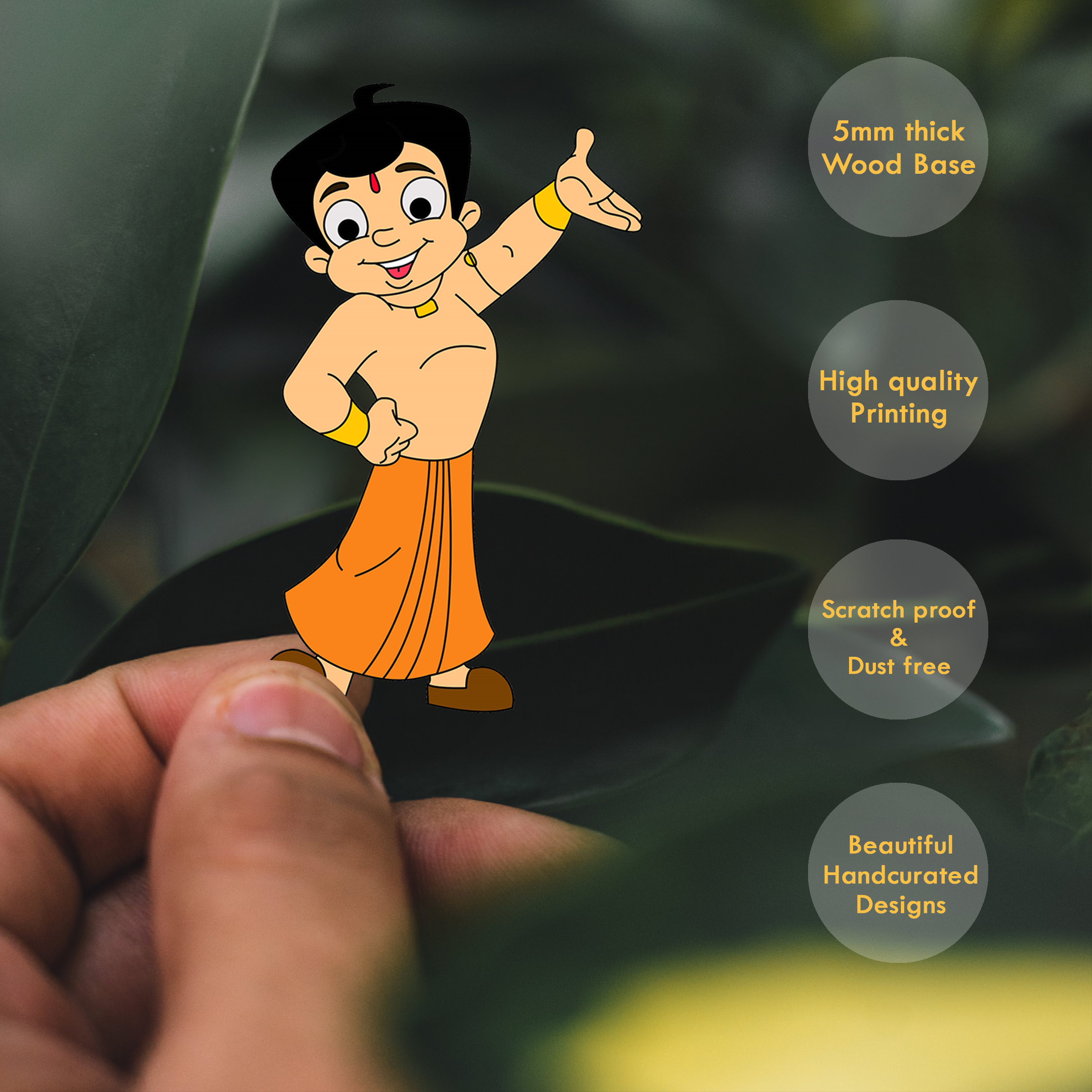 Wooden Fridge Magnet - Chota Bheem